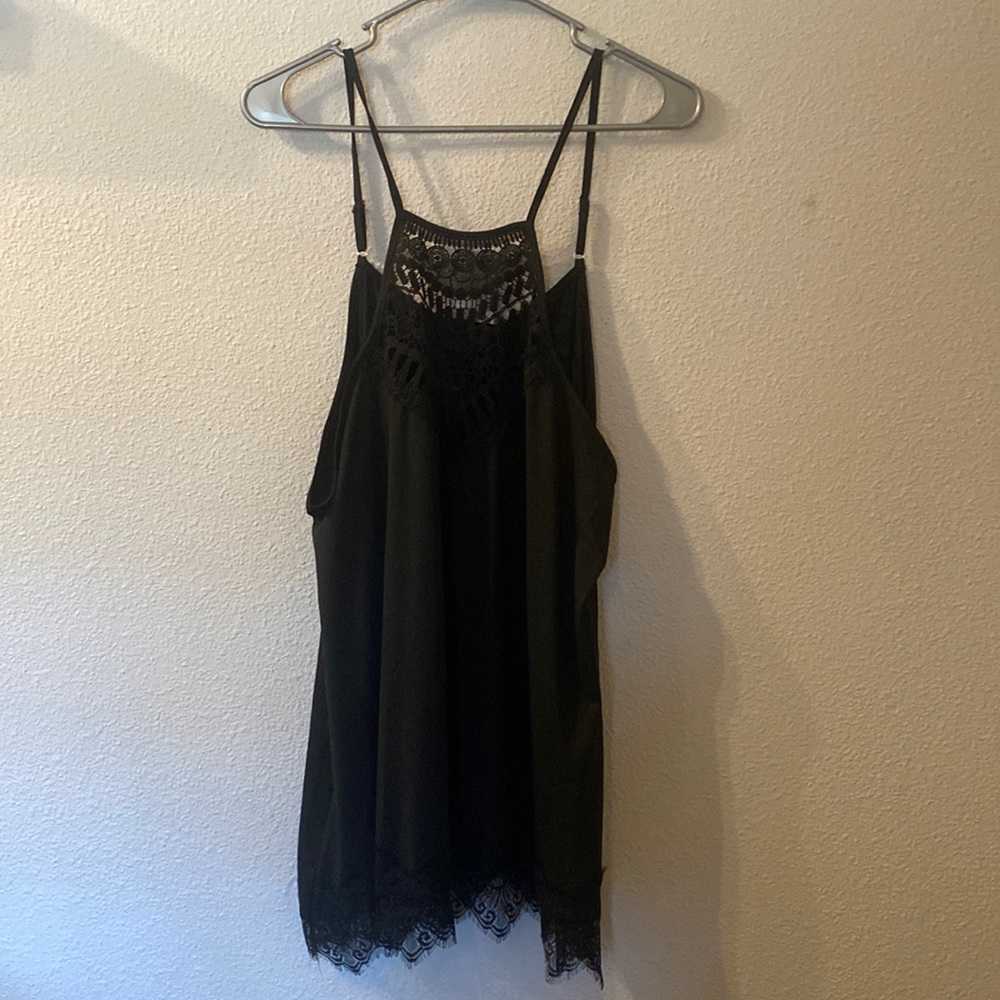 Black Crochet-Trim Cami Top - Women